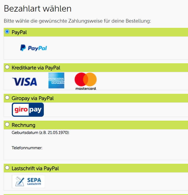 Paypal Checkout einrichten