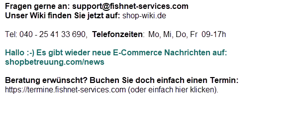 Fishnet Telefonbanner auf der Admin Startseite