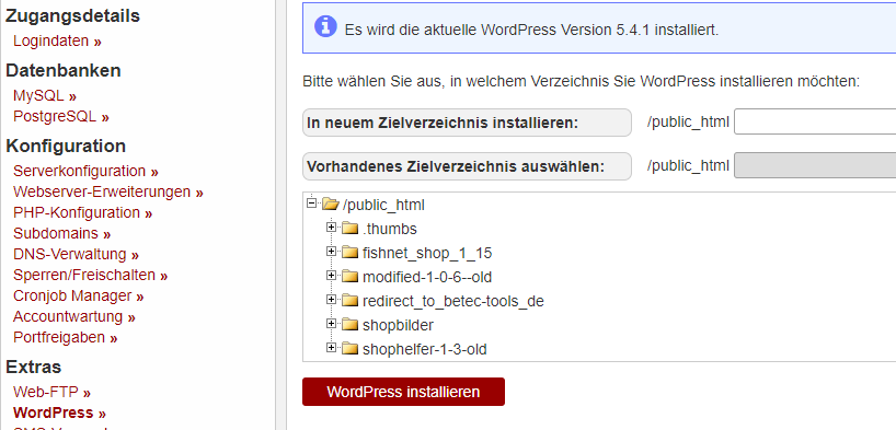 Abbildung der Leistung Wordpress Hosting, hier buchbar!
